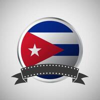 vector Cuba ronde vlag banier vector illustratie