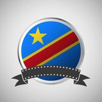 vector democratisch republiek van de Congo ronde vlag banier vector illustratie