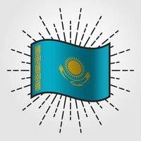 wijnoogst Kazachstan nationaal vlag illustratie vector