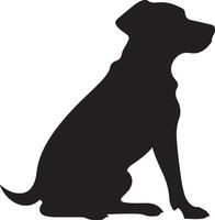 hond silhouet vector illustratie wit achtergrond