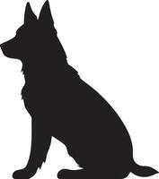 hond silhouet vector illustratie wit achtergrond