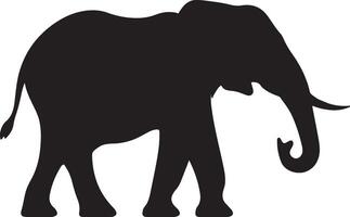 olifant silhouet vector illustratie wit achtergrond