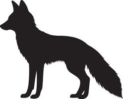 vos silhouet vector illustratie wit achtergrond