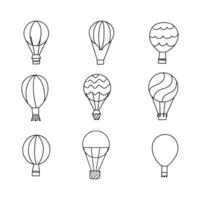 heet lucht ballon tekening lijn vector illustratie