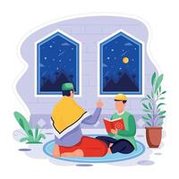 Ramadan tradities vlak karakter illustraties vector