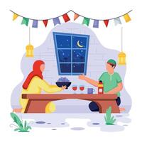 Ramadan tradities vlak karakter illustraties vector