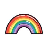 ai gegenereerd lgbtq gekleurde regenboog tekenfilm sticker, lgbtq gekleurde regenboog tekenfilm sticker vector