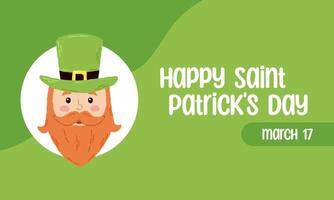 feestelijk poster voor st. Patrick dag met belettering. hand- getrokken vlak tekenfilm elementen. vector illustratie