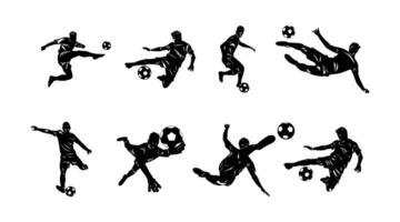 vector verzameling van illustraties van Amerikaans voetbal speler silhouetten