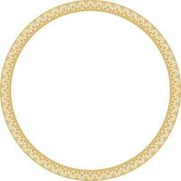 vector ronde gouden grens ornament. inheems Amerikaans stammen kader, cirkel.