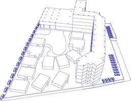 3d illustratie van gebouw project vector