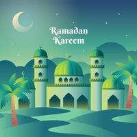 sociaal media post voor Ramadan kareem met gradien stijl vector