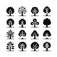 boom icoon set. park en tuin bomen, natuur, Woud concept. vector illustratie