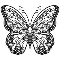 vlinder kleur boek bladzijde vector illustraties voor kinderen