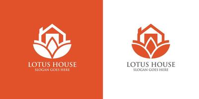 lotus huis logo ontwerp met creatief concept vrij vector