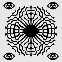 doolhof labirint caleidoscoop mysticus symbool, tribal mayan cirkel tatoeëren sticker klem kunst bewerkbaar vector