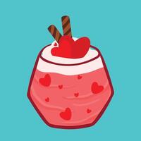 Valentijn drinken en drank roze zoet hart schattig tekenfilm tekening vector illustratie