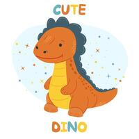 reeks van schattig dinosaurussen. vector illustratie in modern stijl. kawaii. hand- getrokken.