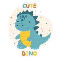 reeks van schattig dinosaurussen. vector illustratie in modern stijl. kawaii. hand- getrokken.