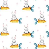 schattig Pasen met konijn naadloos patroon ontwerp voor achtergrond vector