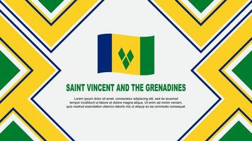 heilige vincent en de grenadines vlag abstract achtergrond ontwerp sjabloon. heilige vincent en de grenadines onafhankelijkheid dag banier behang vector illustratie. vector