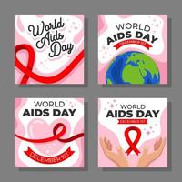 wereld aids dag social media postsjabloon vector