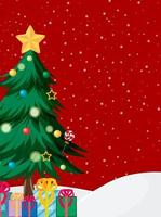 merry christmas poster sjabloon met kerstbomen vector