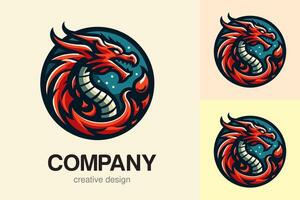 vlak logo van vector draak ontwerp