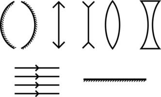 fysica licht optiek, lijn illustraties vector