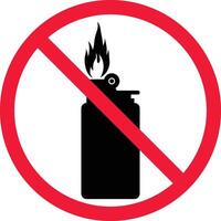 Nee brand aansteker verbod teken symbool vector