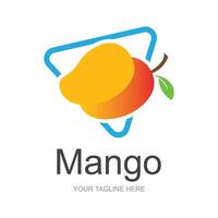 mango logo, fruit ontwerp gemakkelijk minimalistische stijl, fruit sap vector, icoon symbool illustratie vector