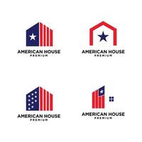 Amerikaans ster huis huis logo icoon ontwerp vector