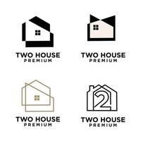 twee huis brief logo icoon ontwerp illustratie vector