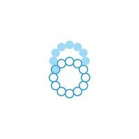 abstract aantal 6 cirkels dots meetkundig logo vector
