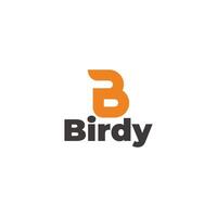 brief b vogel vleugel abstract schattig logo vector