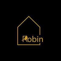 Robin vogel huis elegant modern logo ontwerp vector