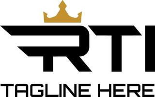 rti kroon logo ontwerp vector