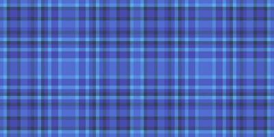 tafelkleed kleding stof naadloos vector, veelkleurig patroon controleren textuur. veel Schotse ruit plaid textiel achtergrond in blauw en cyaan kleuren. vector
