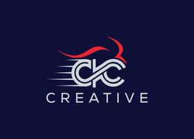 minimalistische brief c k c motorfiets logo ontwerp vector sjabloon. creatief modern motorfiets c k c logo