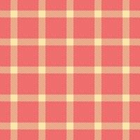 elegantie structuur plaid patroon, ambacht kleding stof controleren vector. primair achtergrond textiel Schotse ruit naadloos in rood en amber kleuren. vector