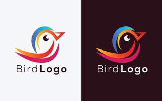 minimalistische schattig vogel vector logo. modern kleurrijk vogel vector logo. abstract kleurrijk kolibrie logo