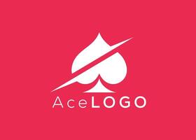 minimalistische aas logo ontwerp vector sjabloon. creatief rood aas vorm logo