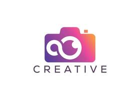 minimalistische oneindigheid camera logo ontwerp vector sjabloon. creatief modern oneindigheid fotoshoot logo