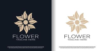 bloem logo-ontwerp met creatief concept premium vector