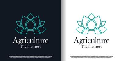 landbouw logo ontwerp vector met creatief concept premie vector