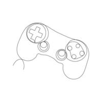 doorlopend single lijn tekening van spel controleur joysticks of gamepads vector kunst illustratie