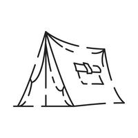 kamp icoon Aan wit achtergrond. camping tent lijn icoon vector. vector