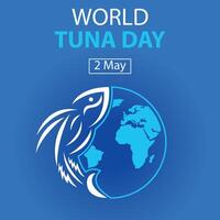 illustratie vector grafisch van tonijn vis botten en aarde, perfect voor Internationale dag, wereld tonijn dag, vieren, groet kaart, enz.