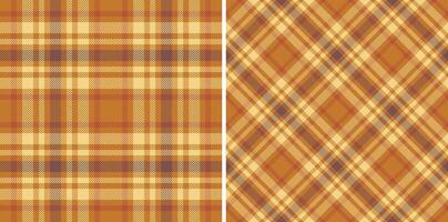 structuur controleren patroon van kleding stof Schotse ruit textiel met een plaid vector achtergrond naadloos. reeks in zonsondergang kleuren. elegant leven kamer en slaapkamer decor.