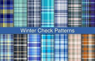 winter plaid bundels, textiel ontwerp, geruit kleding stof patroon voor shirt, jurk, pak, omhulsel papier afdrukken, uitnodiging en geschenk kaart. vector